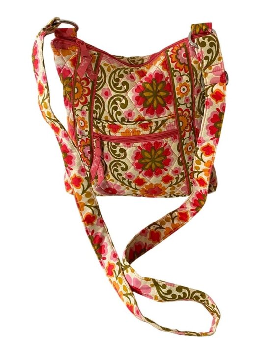 Vera Bradley Handbags - Vera Bradley Floral Quilted Crossbody Folkloric Zip Closure Purse Bag